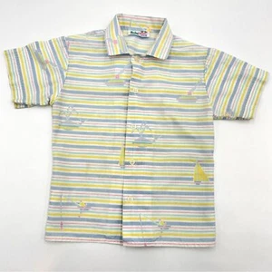 Vintage Kinder Hemd Maritim Streifen Kleinkind Junge Mädchen Knopfleiste Gr. 4 Kid 102 - Bild 1 von 9