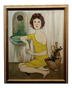 Philippe Noyer - The Girl & the Basket of Figs - Oil Painting - Picture 1 of 10