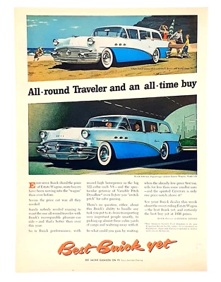 Buick Estate Wagon car ad vintage 1956 original auto advertisement - Image 1 of 2