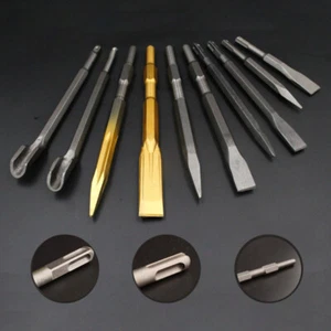 SDS Plus Rotary Hammer Drill Bits Chisel Set Groove Concrete Point & Flat Chisel - Picture 1 of 5