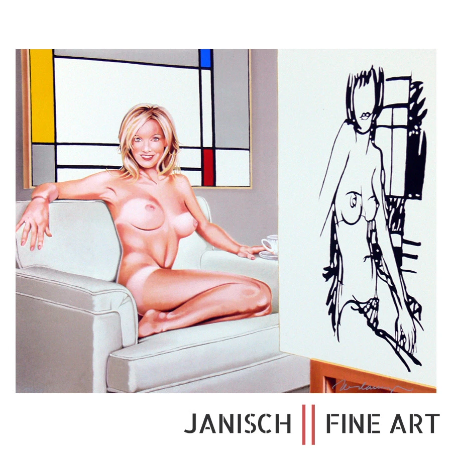 MEL RAMOS "Tea at 5 PM" Wesselmann & Mondrian, handsignierte Wandskulptur, 2008! - Bild 1 von 1