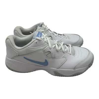 Nike Court Lite 2 Sneakers Womens 11 White Blue Leather Tennis Shoes AR8838 112 - Image 1 of 4