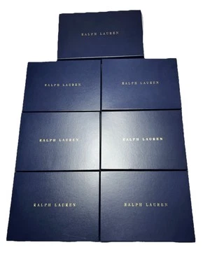 LOTE DE 7 Cajas de Regalo Ralph Lauren Azul Marino Oro Letras 6-9.5x13 1-10x15.5 Foto 1 de 4