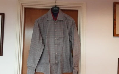 Mens Hawes & Curtis Brandon Shirt Single cuffs Cotton Checked size XXL, VGC - Image 1 of 4