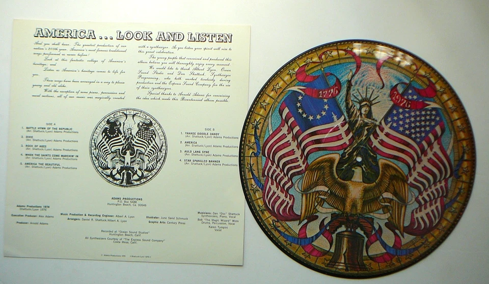 AMERICA LOOK & LISTEN  12" LP   1978   PICTURE DISC RECORD Never Played - Image 1 of 1