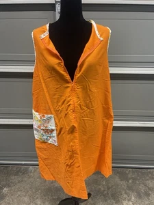 Vestido Vintage Sears House Naranja Floral Bolsillo Cremallera Frontal Talla 18 - Imagen 1 de 11