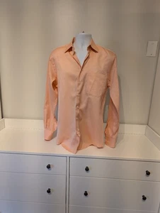 Paul Stuart Shirt Men's Medium Light Orange Button Down Preppy  Pocket - Picture 1 of 4