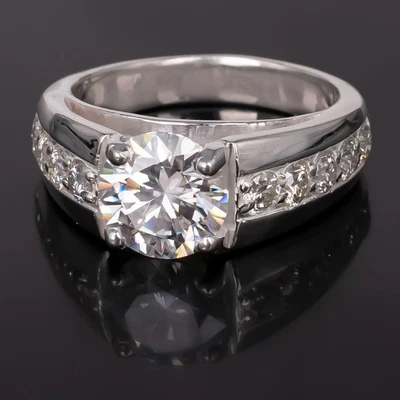RARE 2.90 Ct Certified White Treated Diamond Solitaire Ring In 925 Silver - Image 1 of 4