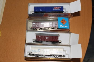 4x Roco gedeckte Güterwagen DB,DR,ÖBB Epoche IV in OVP - Bild 1 von 2