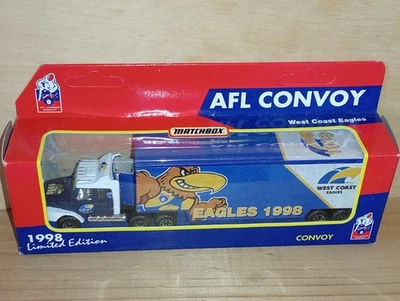 Matchbox AFL Footy Convoys / Scania Truck Cab & Box Trailer - West Coast Eagles  - Image 1 of 4