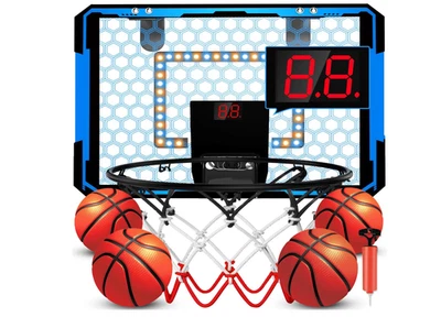 LEGTCE Indoor Basketball Hoop for Kids/Adults, Over the Door LED Mini Basketball Hoop