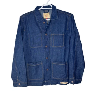SIV Maker's Mark Denim Jacket Mens Medium Chore Coat Workwear Utility Western - Picture 1 of 6