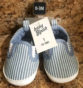 Zapatos Baby B'gosh 2021 Denim/Blanco Rayas Parte Inferior Suave Talla 1 (0-3) Meses - Imagen 1 de 23