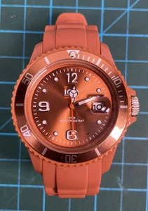 Ice-Watch Mens Orange Silicone Strap Date 40mm Dive Style Quartz New Battery - Picture 1 of 7
