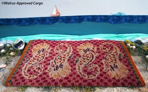 ANTHROPOLOGIE SEAHORSE DOORMAT -NWT- GET A FOOT IN THE DOOR OF NAUTICAL DÉCOR! - Picture 1 of 9