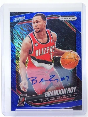 BRANDON ROY 2024-25 PANINI PRIZM BLACK LEGENDS BLUE SHIMMER AUTO 01/25 Q2215 - Image 1 of 2