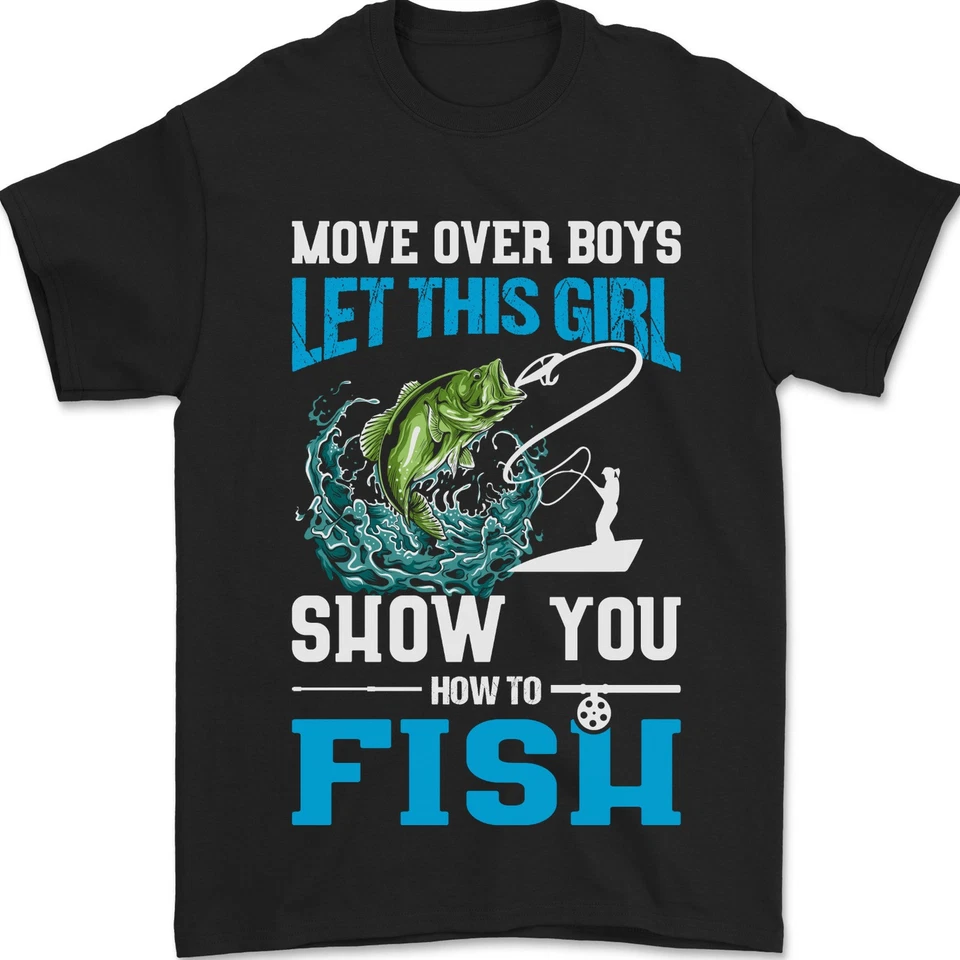 T-Shirt Amusant Pour Femmes Pêcheuses 100% Coton - Photo 1/1