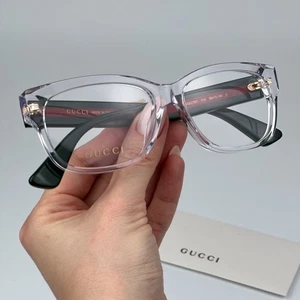 Gucci Women Eyeglasses Crystal Green Demo Rectangle GG0278O 016 BRAND NEW - Picture 1 of 12