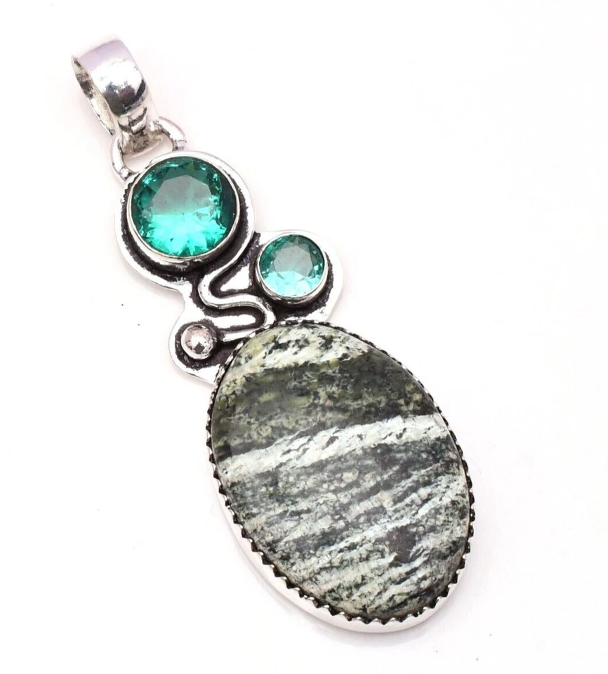 Ciondolo gioiello fatto a mano in argento sterling 925 con pietra preziosa... - Immagine 1 di 4