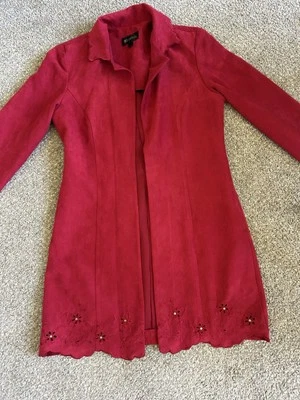 Chaqueta Studio 1 Roja Manga Larga Talla 8 - Abrigo Rojo Largo Y2K Foto 1 de 4