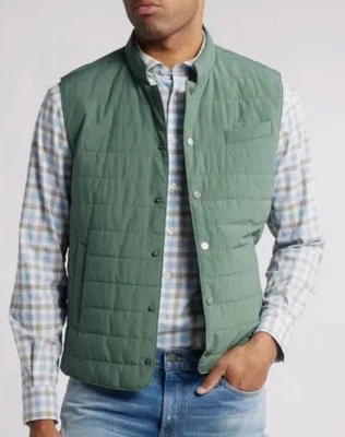 NWT JOHNNIE-O TOP SHELF SAGE APO QUILTED BUTTON UP VEST JACKET SZ L - Image 1 of 4