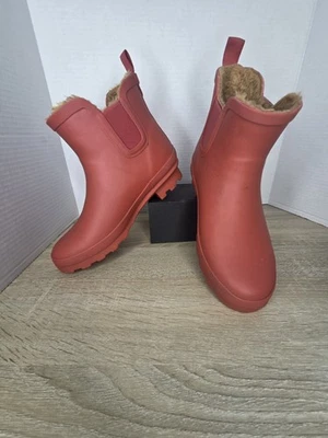 Botas de lluvia Chooka de goma carmesí impermeables Atlas Shortie talla 8 Foto 1 de 4