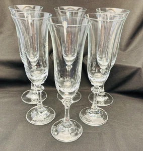 Vintage ROYAL BAVARIAN CRYSTAL FLUTE Champagne Set of 6 - Picture 1 of 8