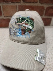Kiss My Bass Fishing Hat Cap Adult Mens Adjustable Strapback - Picture 1 of 11