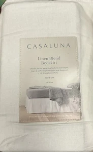 ⚡️Casaluna Bed Skirt Linen Box Pleat 15 Inch Drop - White, Queen - Picture 1 of 2