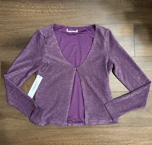 Princess Polly Stars Aligned Long Sleeve Top Purple Size 8 Sparkle - Picture 1 of 10