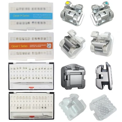 Dental Self Ligating Brackets Orthodontic Ceramic Metal Roth MBT Damon Empower - Image 1 of 4