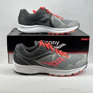 Saucony Womens Grid Cohesion 10 Running Shoes Size 9.5 Grey/Coral - S15333-17 - Picture 1 of 10