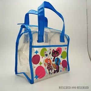 Bolso de Mano Lisa Frank Cats Brillo Transparente Años 90 Y2K 5"x8.25"x8.75" - Imagen 1 de 9