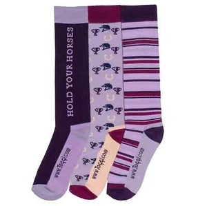 Toggi Ladies Eco 3 Pack Socks Royal purple / lilac - Picture 1 of 1
