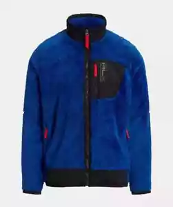 Veste zippée intégrale bleu RLX Ralph Lauren homme taille M Hi-Pile Sherpa Fleece Tech 298 $ - Photo 1/3