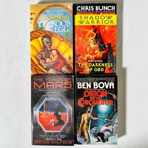 Lot of 4 Vintage Science Fiction Paperback Novels Cherryh Bunch Bova Balfour - Picture 1 of 16