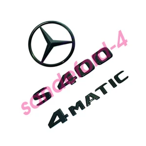 S400 4MATIC Rear Star Emblem Matte Black Letter Badge Logo for Benz W221 Sedan - Picture 1 of 6