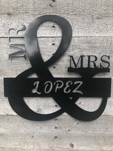 Mr And Mrs Wall Sign CUSTOMIZED with Name-Great Wedding Gift! - Picture 1 of 4