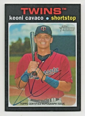 2020 Topps Heritage Minors Real One KEONI CAVACO Minnesota Twins Autograph RC - Image 1 of 2
