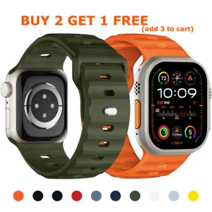 Do Apple Watch Ultra2 & Ultra1 49mm Seria 1-9 38-45mm Silikonowy pasek Pasek sportowy - Zdjęcie 1 z 20