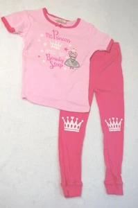 Girls Pajamas Set THIS PRINCESS NEEDS HER BEAUTY SLEEP Pink S/S Top & Pants 5-6 - Picture 1 of 2