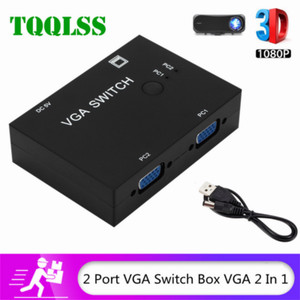 VGA Switch Box Video Converter 2 In 1 Out Switcher Splitter for PC Projector