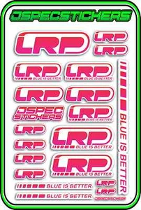 RC STICKER SHEET LRP ELECTRONIC ESC SPEEDY MOTOR R/C VTEC R/C 1/10 PINK RED W - Picture 1 of 8