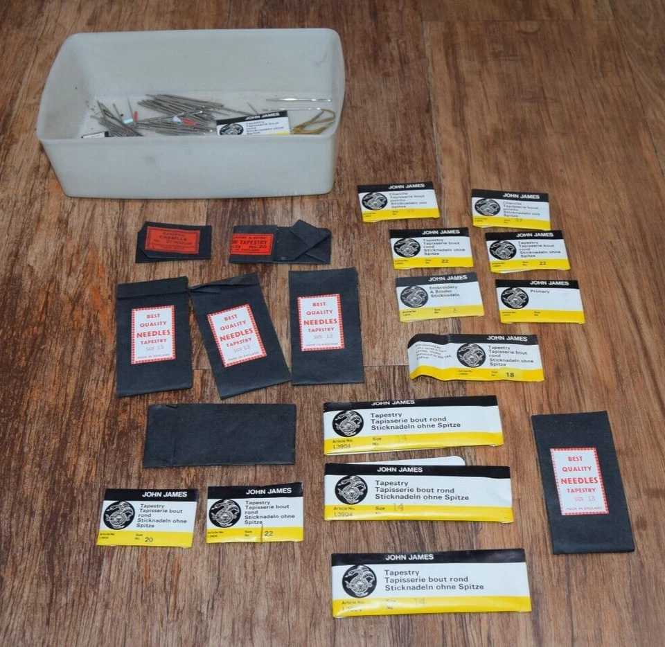 Tapestry Needles John James Bundle Collection needle size 20 13 18 22 14  etc - Image 1 of 4