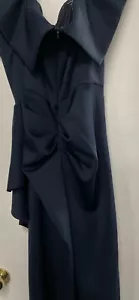 Xscape Off the Shoulder Navy Blue Evening Gown - Gorgeous - Size 14 - Picture 1 of 5