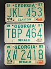 (Lot of 3) Vintage 1983 Georgia License Plate Clayton & DeKalb County GA 🚗 