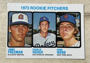 1973 TOPPS ROOKIE PITCHERS FREEMAN, HOUGH & WEBB Card #610 NM+