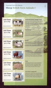GB 2012 ERROR POST AND GO BRITISH FARM JUEGO 1 (OVEJAS) (Dalesbred parte superior de la tira) - Imagen 1 de 1