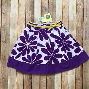 NWT Mini Boden Purple Flower Skirt Sz 7/8