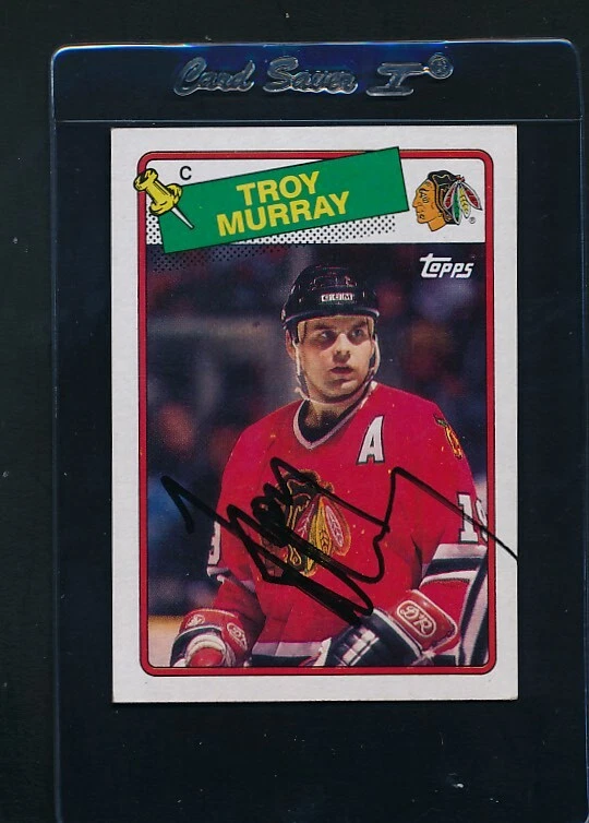 1988/89 Topps #106 Troy Murray Black Hawks Signed Auto *C9690 - Image 1 of 1